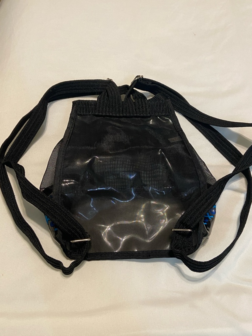 Vintage 1998 Sanrio Bad Badtz Maru Black Clear Mesh Mini Backpack - Picture 5 of 8